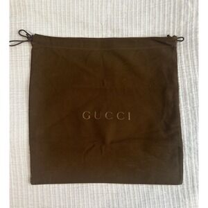Gucci Brown Shoe Dust Bag Drawstring 14x14" Authentic